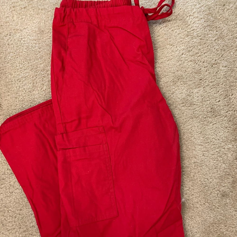 Red scrubs pants